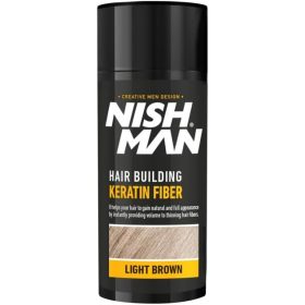   Nish Man Keratin Fiber hajdúsító és színező, világosbarna, 20g