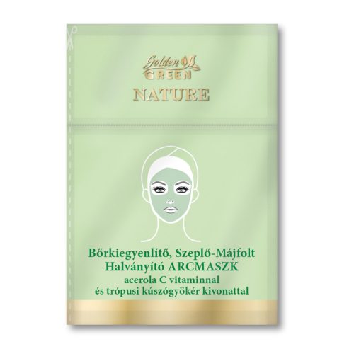 Golden Green Nature bőrkiegyenlítő,szeplőhalványító tablettás fátyol arcmaszk aktiváló szérummal,1db