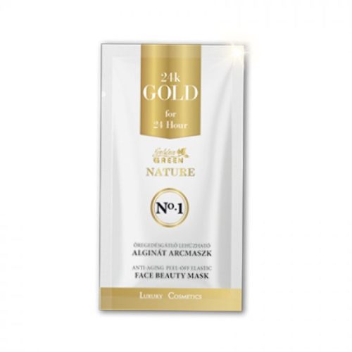 Golden Green Nature24K Gold lehúzható alginát arcmaszk 10 g és 24K Gold kolloid aktiváló oldat 20 ml