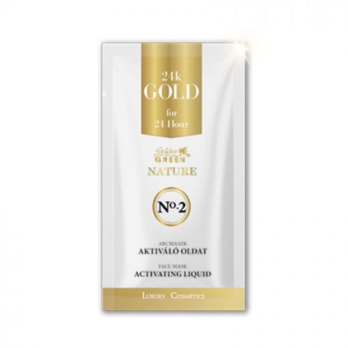 Golden Green Nature24K Gold lehúzható alginát arcmaszk 10 g és 24K Gold kolloid aktiváló oldat 20 ml