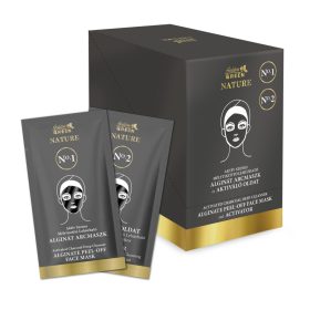   Golden Green Nature aktív szenes mélytisztító lehúzható arcmaszk aktiváló oldattal, 10 db