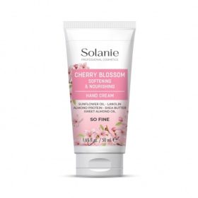   Solanie Basic puhító és tápláló kézkrém cseresznyevirág illattal, 50 ml