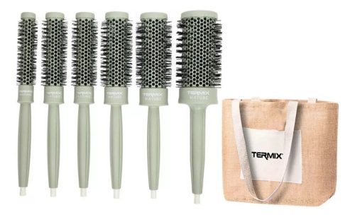 Termix Nature körkefe szett, 6 db (17, 23, 28, 32, 43 mm + Termix táska)