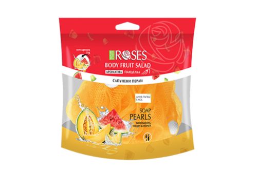 Nature of Agiva Roses Fruit Salad 2:1 Tusoló szivacs szappangolyókkal dinnye és méz illattal