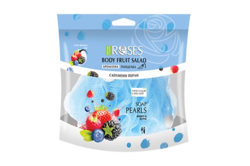 Nature of Agiva Roses Fruit Salad 2:1 Tusoló szivacs szappangolyókkal erdei gyümölcs illattal