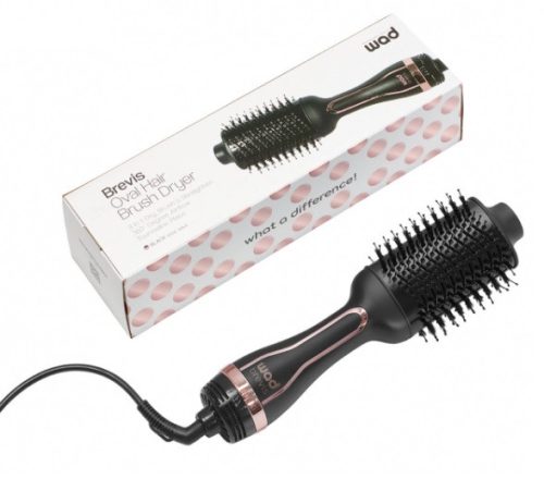 Wad Mini Brevis körkefés hajszárító, fekete-rose gold